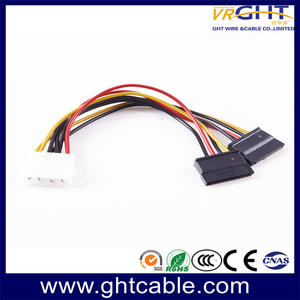 SATA Power Cable 15P To 4P Molex Female To Male Splitter Cable