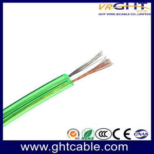 Green Transparent PVC Flexible Speaker Cable (2X30 CCA Conductor) High Quality